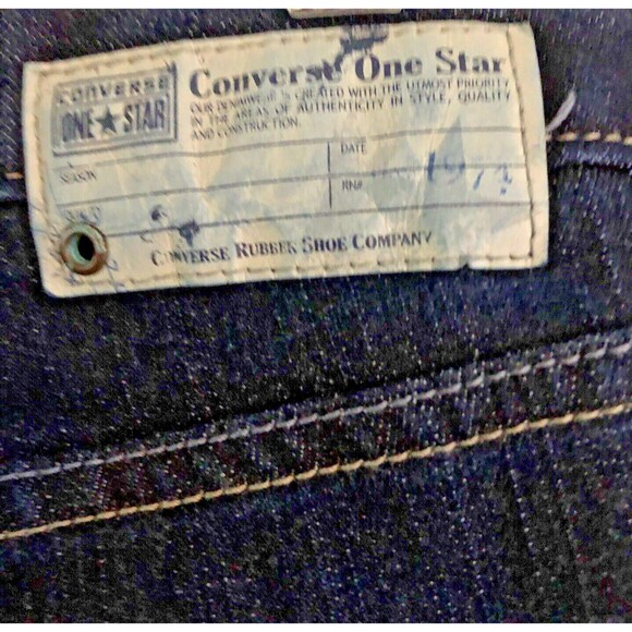 VTG Converse One Star Boot Cut Jeans Size 8 31x32 Low Rise Flare Leg 90s Denim - Picture 8 of 13